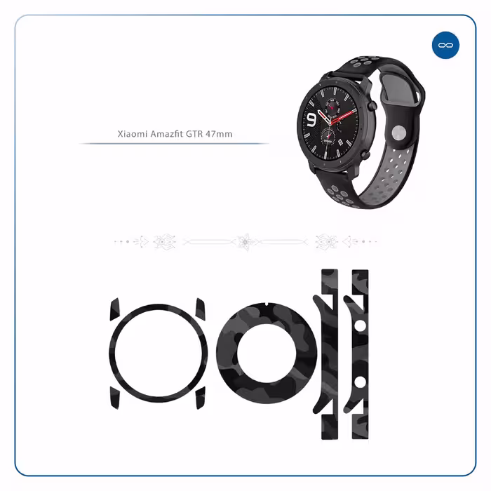 برچسب ماهوت طرح Night Army مناسب برای ساعت هوشمند شیایومی Amazfit GTR 47mm