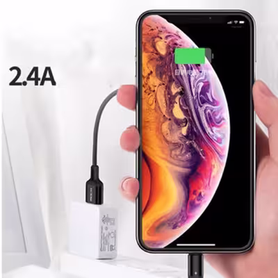 کابل تبدیل USB به لایتنینگ راک مدل R2 طول 1 متر 