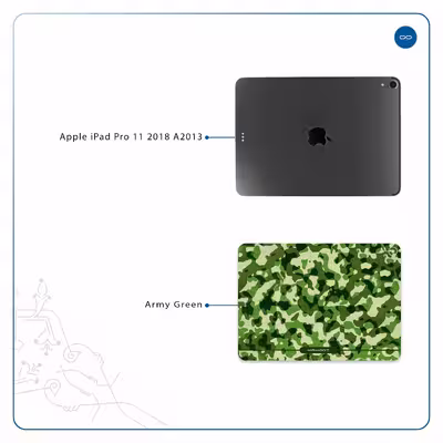 برچسب پوششی ماهوت مدل Army-Green-2 مناسب برای تبلت اپل iPad Pro 11 2018 A2013