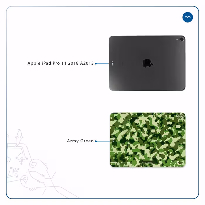 برچسب پوششی ماهوت مدل Army-Green-2 مناسب برای تبلت اپل iPad Pro 11 2018 A2013