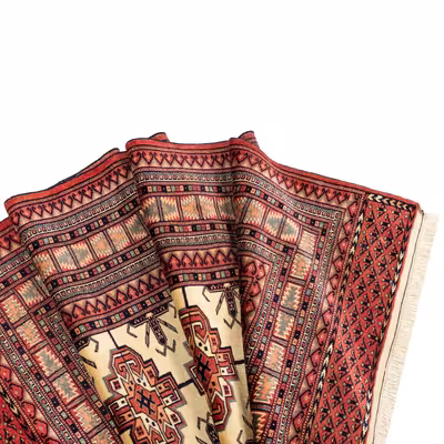 فرش دستبافت سه و نیم متری مدل ترکمن کد 40.2835