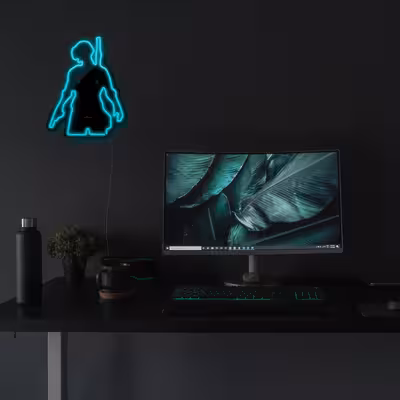 چراغ دیواری نئون دیزاین طرح Pubg-BL_TBL