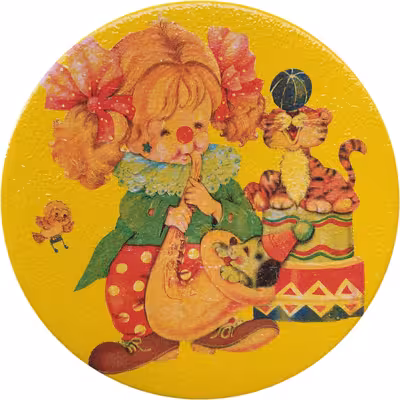 بشقاب دیوارکوب سفالی مدل جشن و شادی مجموعه 2 عددی