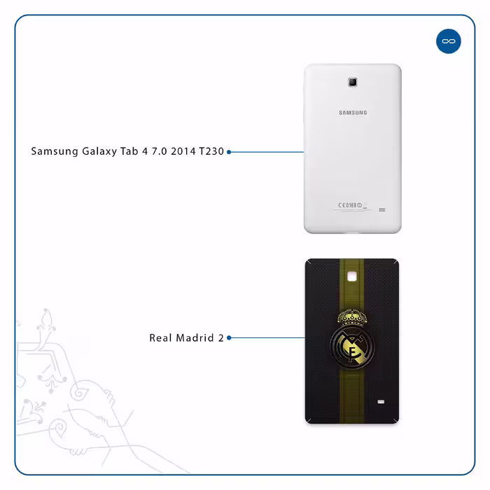 برچسب پوششی ماهوت مدل Real-Madrid-2 مناسب برای تبلت سامسونگ Galaxy Tab 4 7.0 2014 T230