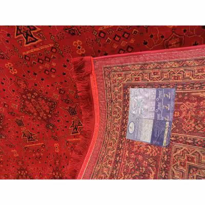 فرش ماشینی زمرد مشهد مدل کهنه نما زمینه لاکی