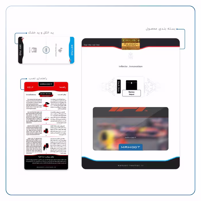 برچسب پوششی ماهوت مدل Formula One مناسب برای تبلت وریکو Unipad