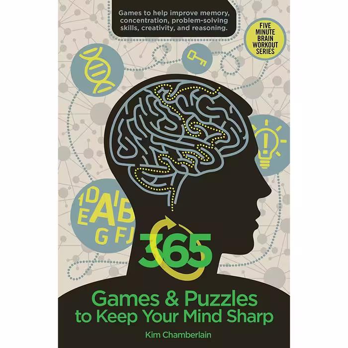 کتاب 365 Games &amp; Puzzles to Keep Your Mind Sharp (Brain Workout) اثر Kim Chamberlain انتشارات Skyhorse Publishing