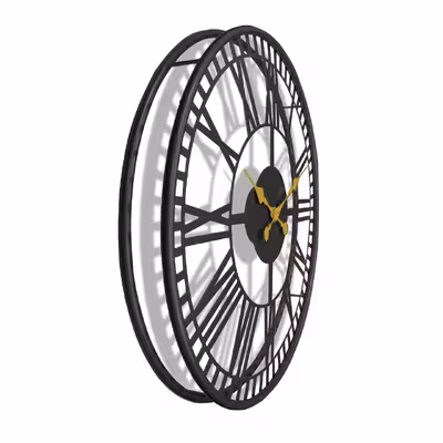 ساعت دیواری آرام مدل سه بعدی فلزی کد 6006