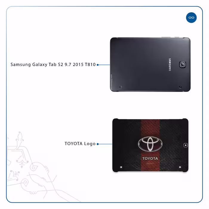 برچسب پوششی ماهوت مدل TOYOTA-Logo مناسب برای تبلت سامسونگ Galaxy Tab S2 9.7 2015 T810