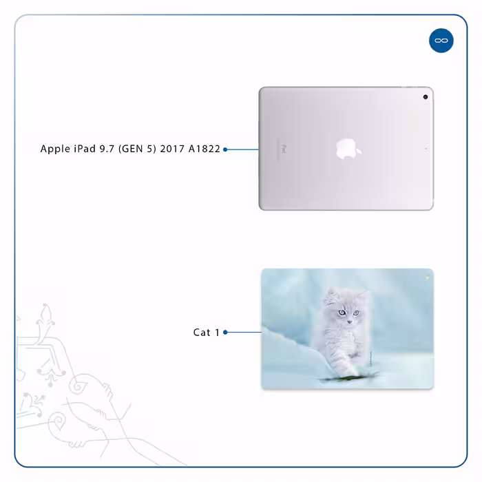 برچسب پوششی ماهوت مدل Cat-1 مناسب برای تبلت اپل iPad 9.7 (GEN 5) 2017 A1822