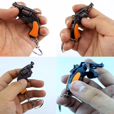 جاکلیدی دنیای سرگرمی های کمیاب مدل تفنگ مینیاتوری طرح هفت تیر لوله کوتاه کد HFTLK