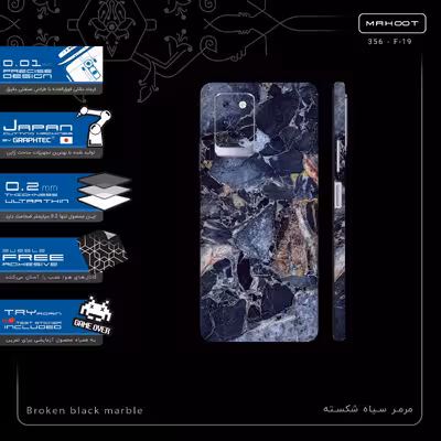 برچسب پوششی ماهوت مدل Broken black marble مناسب برای گوشی موبایل اینفینیکس Note 10 Pro