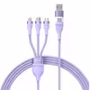 کابل تبدیل USB/USB-C به لایتنینگ /USB-C/micro-USB باسئوس مدل TWO-FOR-THREE FASH CHARHING CABLE 100W طول 1.2 متر