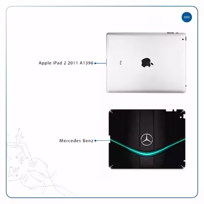 برچسب پوششی ماهوت مدل Mercedes-Benz مناسب برای تبلت اپل iPad 2 2011 A1396