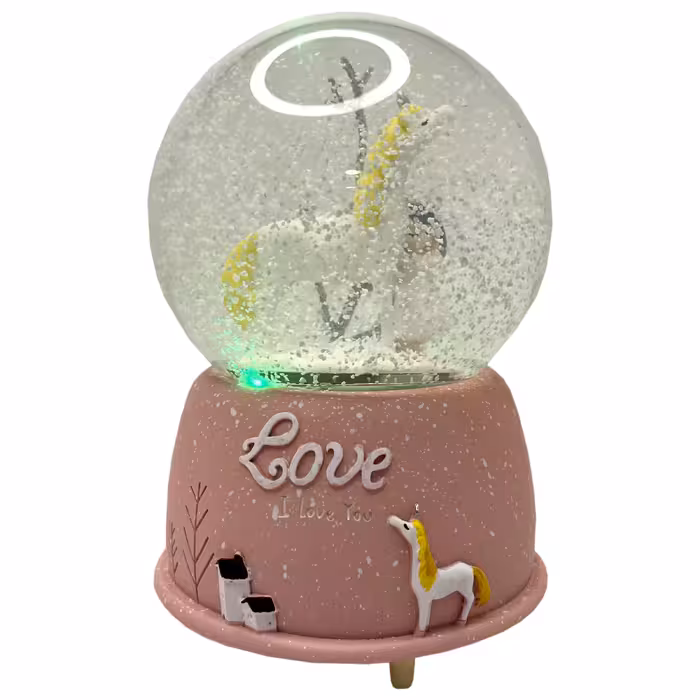 گوی موزیکال مدل پمپی شاهزاده و اسب طرح Love کد PA4045