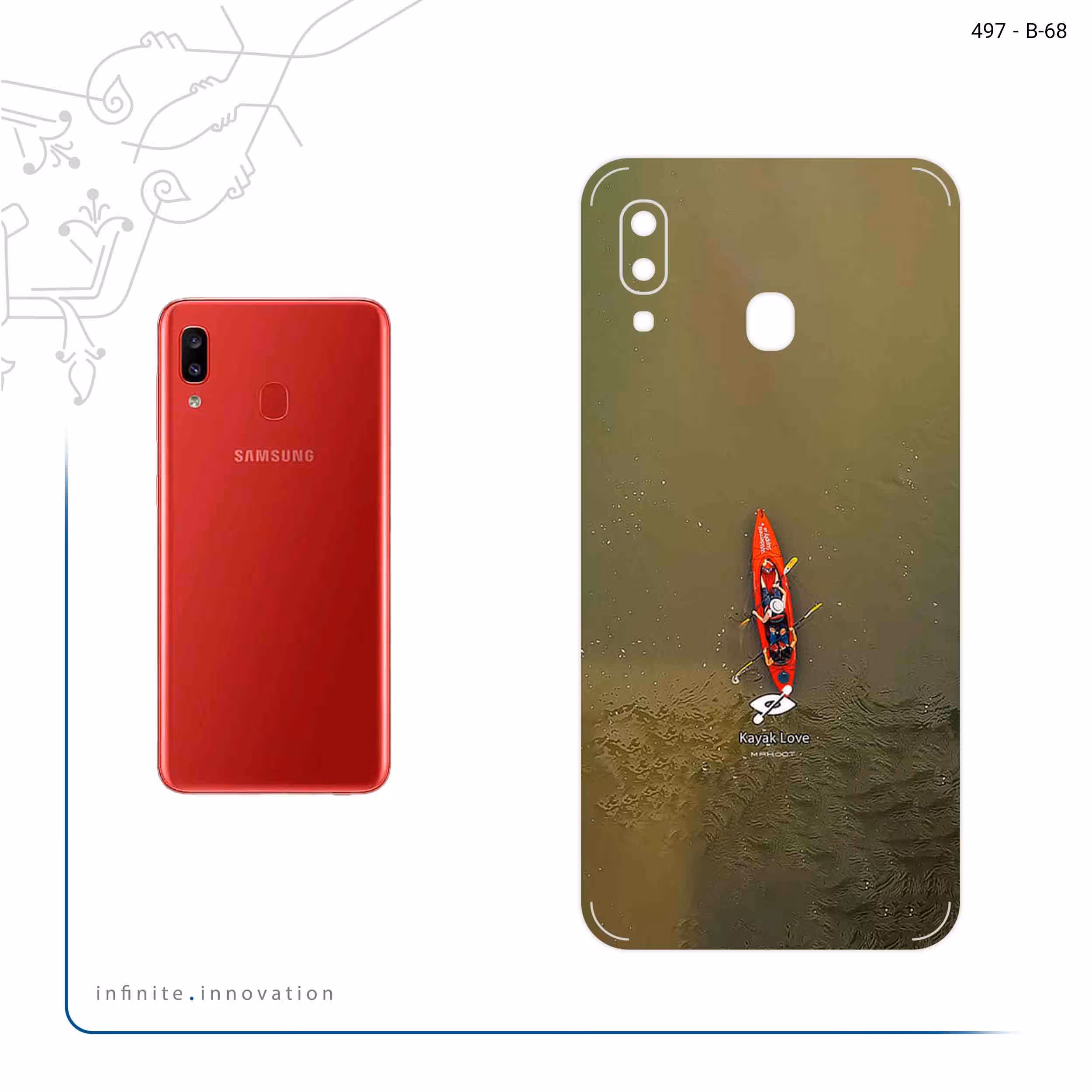 برچسب پوششی ماهوت مدل Kayak مناسب برای گوشی موبایل سامسونگ Galaxy A20