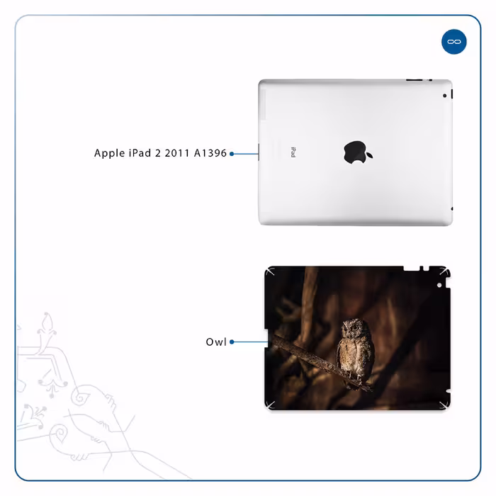 برچسب پوششی ماهوت مدل Owl مناسب برای تبلت اپل iPad 2 2011 A1396