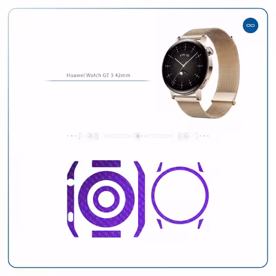 برچسب ماهوت طرح Purple-Fiber مناسب برای ساعت هوشمند هوآوی Watch GT 3 42mm