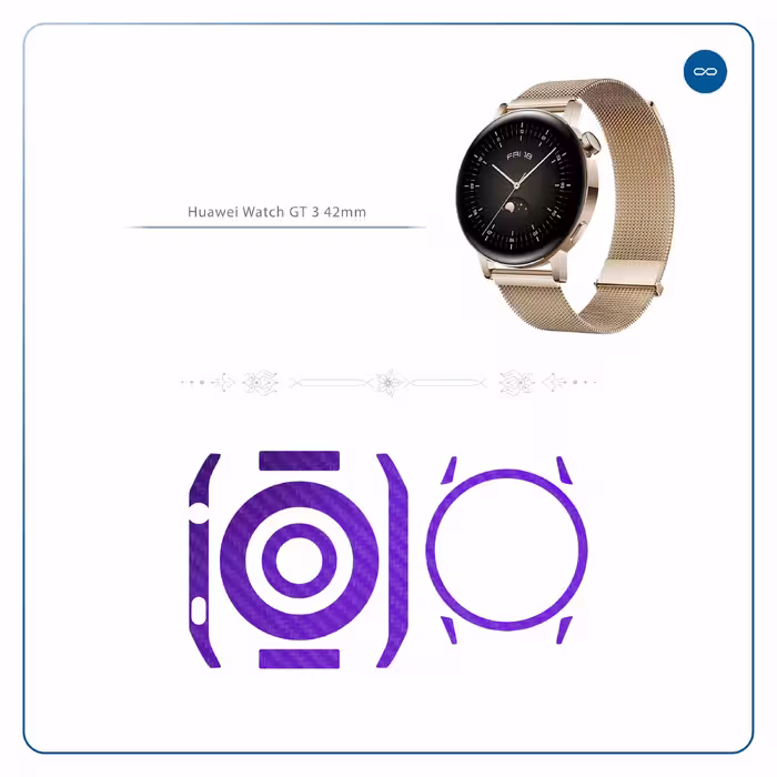 برچسب ماهوت طرح Purple-Fiber مناسب برای ساعت هوشمند هوآوی Watch GT 3 42mm