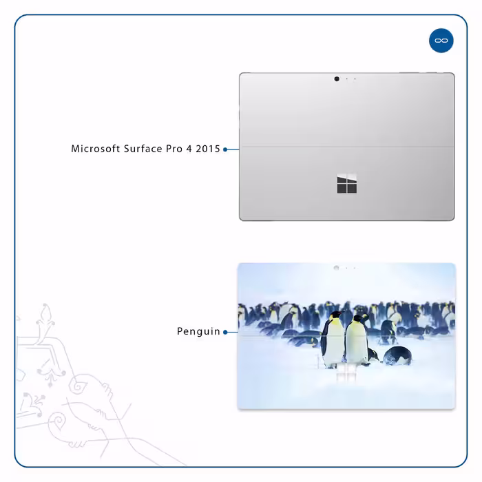 برچسب پوششی ماهوت مدل Penguin مناسب برای تبلت مایکروسافت Surface Pro 4 2015