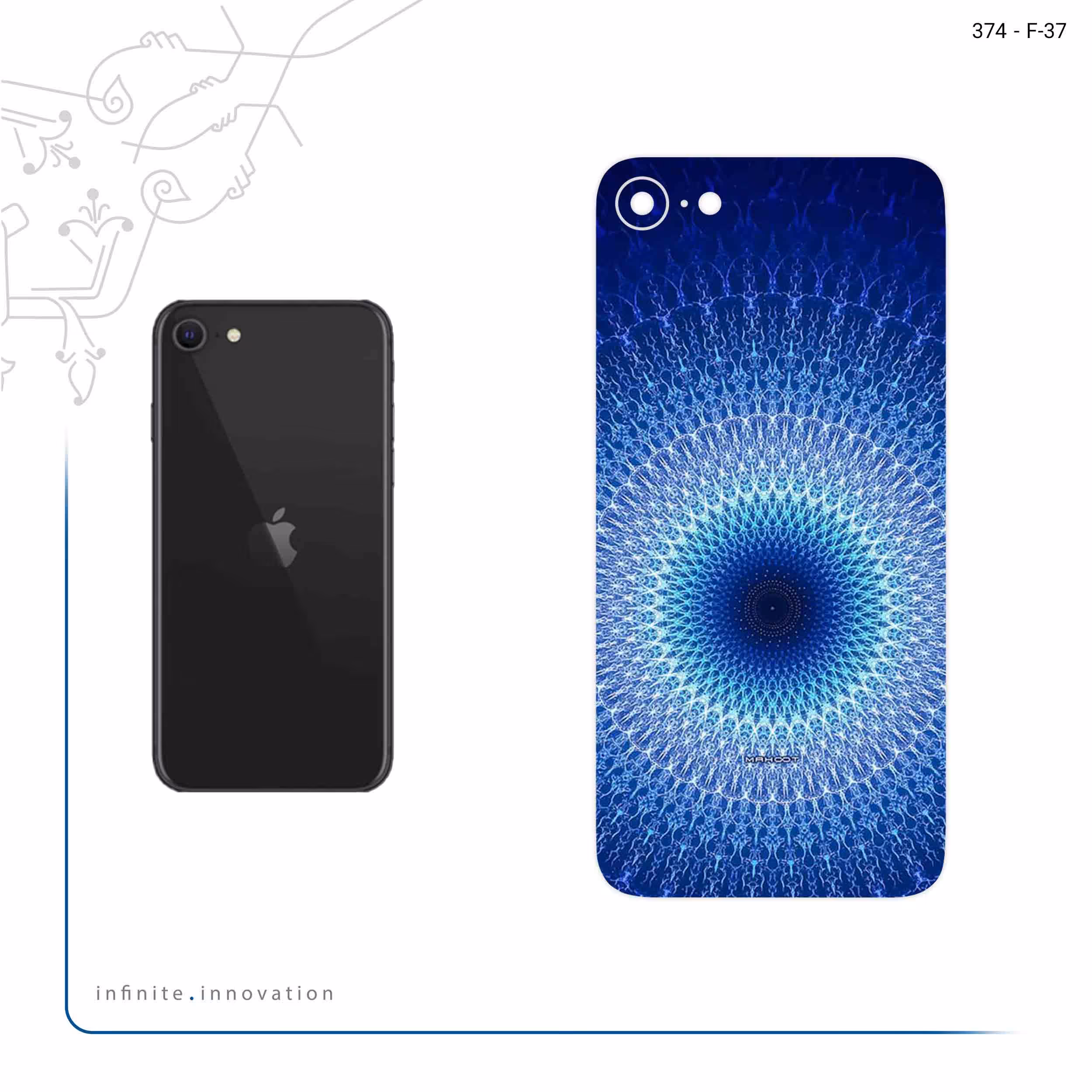 برچسب پوششی ماهوت مدل Mandala Design 3 مناسب برای گوشی موبایل اپل iPhone SE 2022