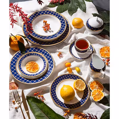 سرویس غذاخوری 102 پارچه چینی زرین ایران سری ایتالیا اف مدل هلیا درجه عالی