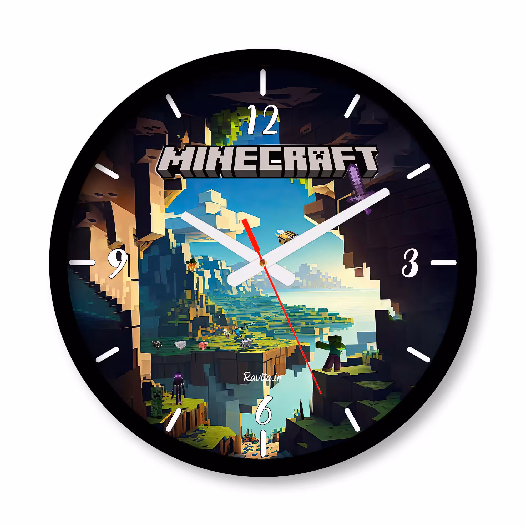 ساعت دیواری بزرگ راویتا طرح ماینکرافت - Minecraft کد 3699