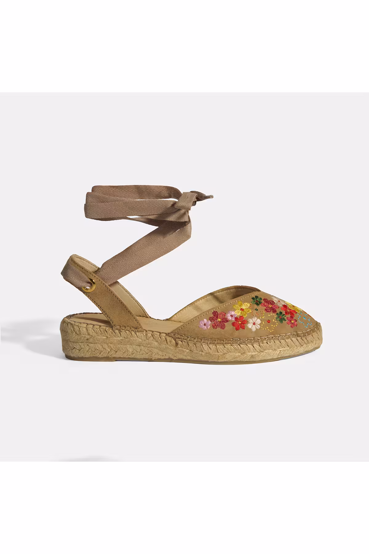 صندل زنانه نسخه محدود BEIGE WOMAN گل گلدوزی JUTE LACCKED SLINGBACK ESPADRIL Desa