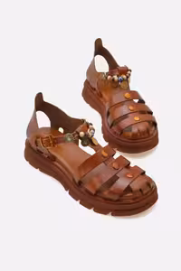 کفش صندل زنانه روزمره چرم طبیعی – 7054
