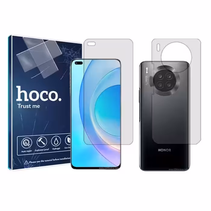 گلس صفحه نمایش و پشت گوشی آنر 50 Lite مدل هیدروژلی شفاف برند هوکو کد SS