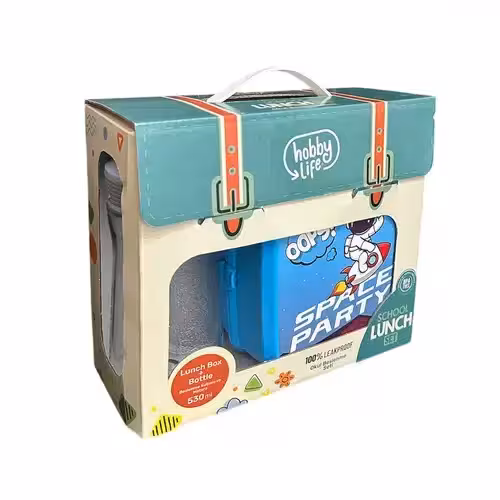 ست ظرف غذا و قمقمه کودک هوبی لایف مدل Space Party