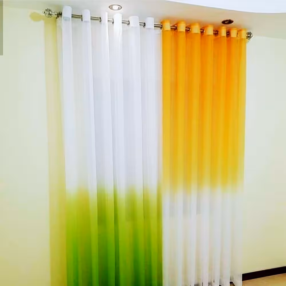 پرده حریر دو رنگ ساده