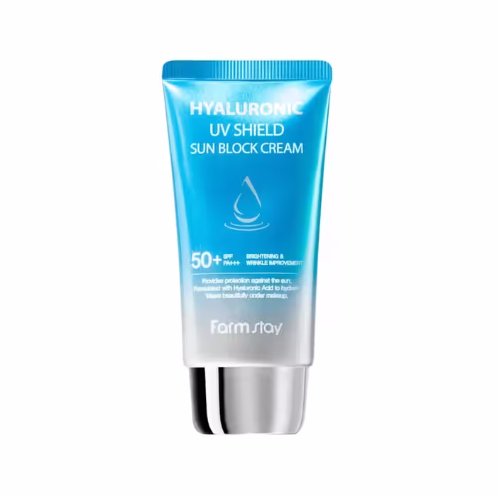ضدافتاب هیالورونیک اسید فارم استی 70گرم Farm Stay Hyaluronic UV Shield Sun Block Cream SPF 50