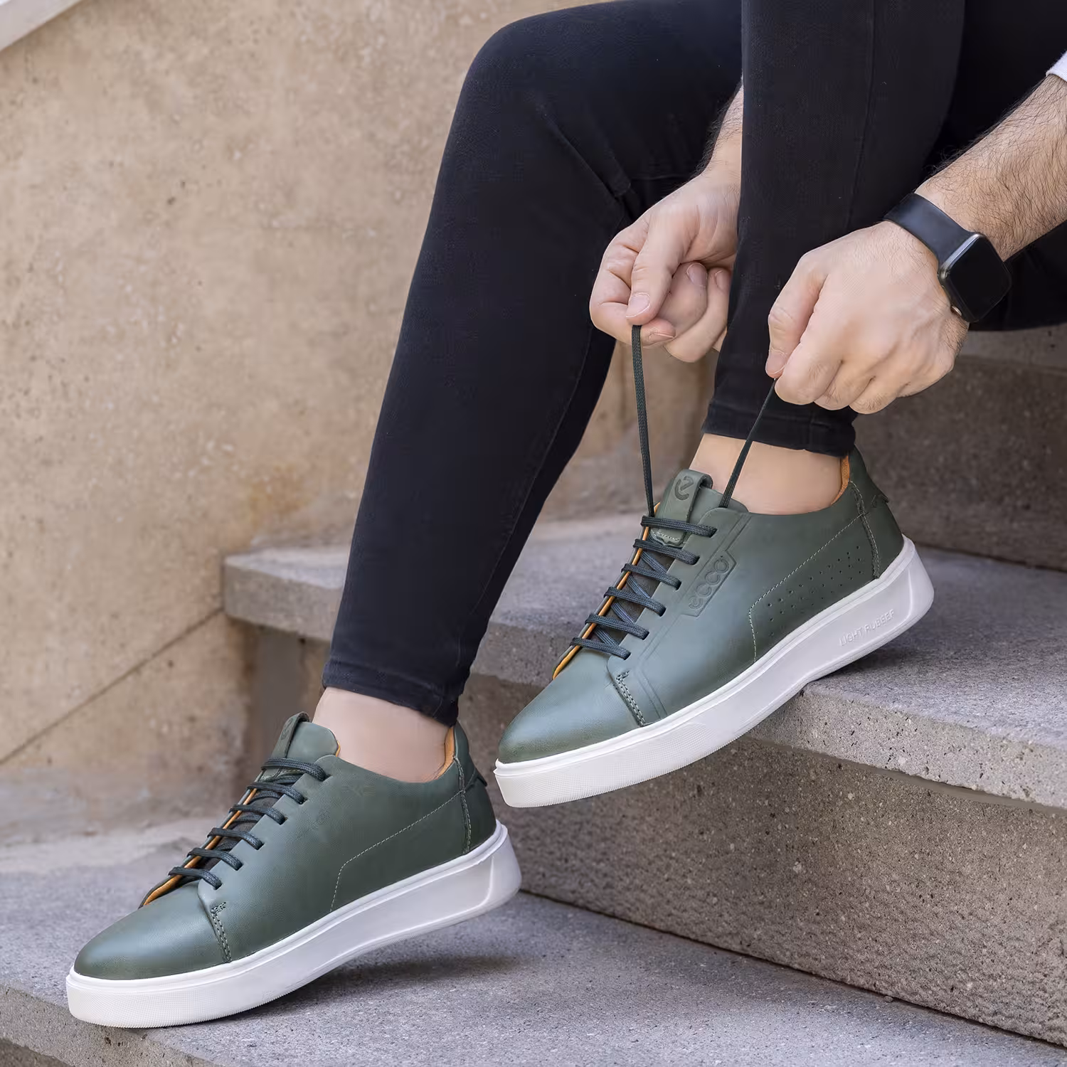 کفش چرم مردانه ونس کد VN082GN رنگ سبز