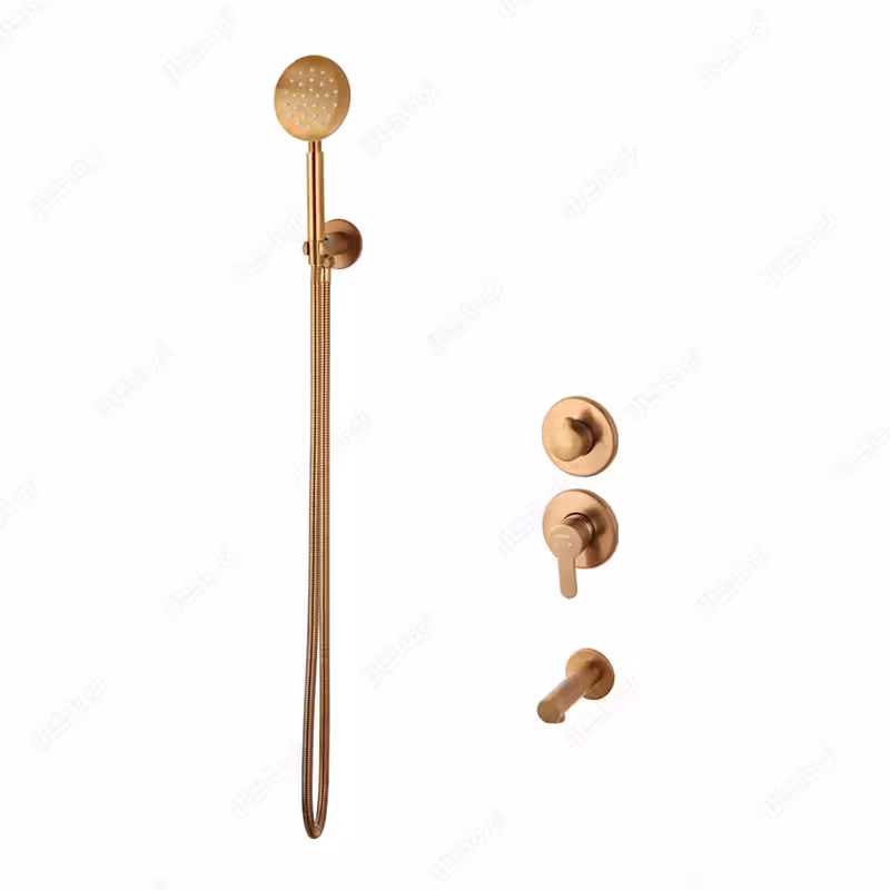 شیرهای حمام توکار ویوات راسان مدل تنسو کلاس 4 رزگلد مات