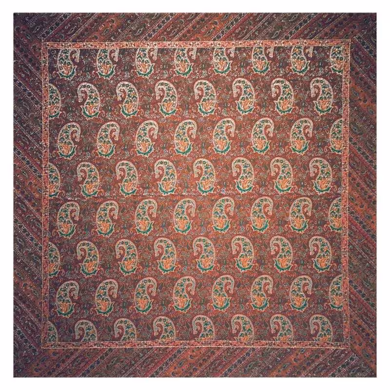 رومیزی مربع ترمه ابریشم کد TRM129