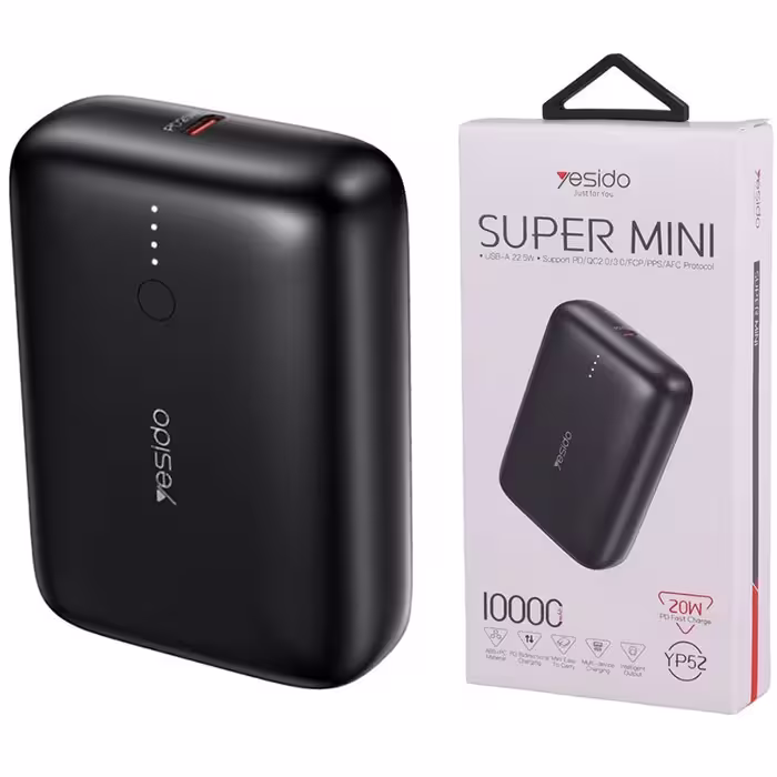 پاور بانک فست شارژ یسیدو Super Mini YP52 QC3.0 PD 22.5W ظرفیت 10000 میلی آمپر ساعت