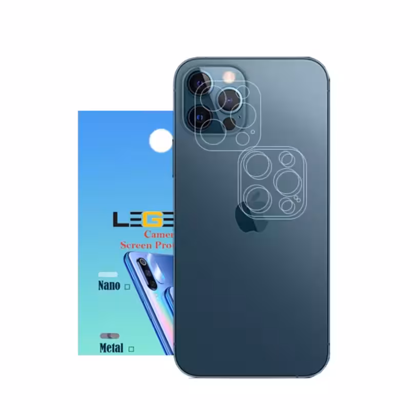 محافظ لنز دوربین لجند مدل نانو گلس مناسب برای موبایل اپل iPhone 12 Pro بسته 3 عددی