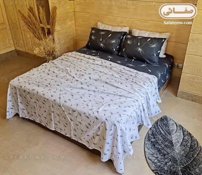 ست ملحفه روانداز کتان طرح قاصدک