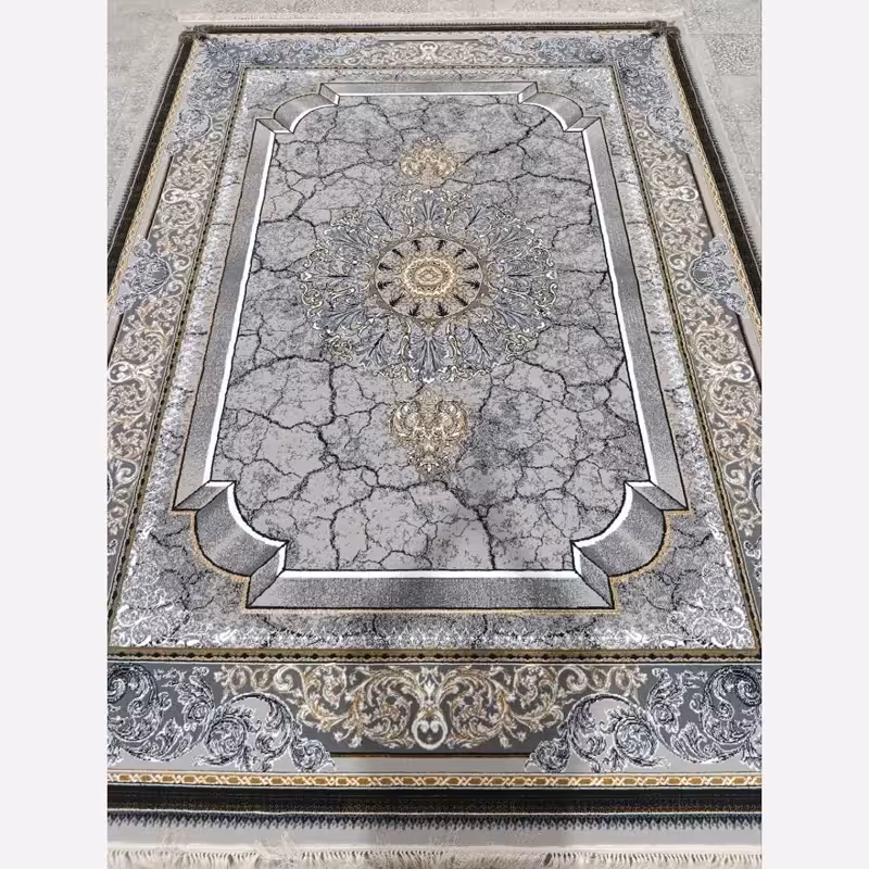 فرش کاشان 12متری نقره ایی بانقشه پناه وجنس عالی