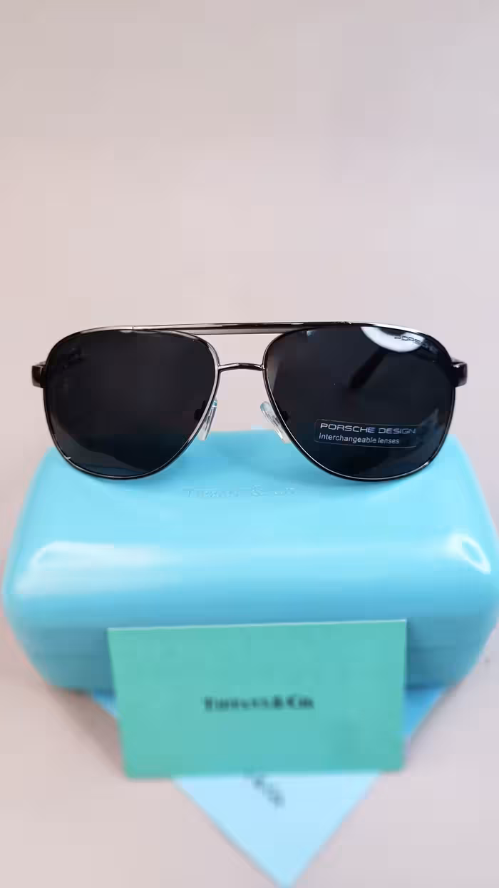 عینک آفتابی اورجینال Porsche فریم فلزی مشکی UV 400