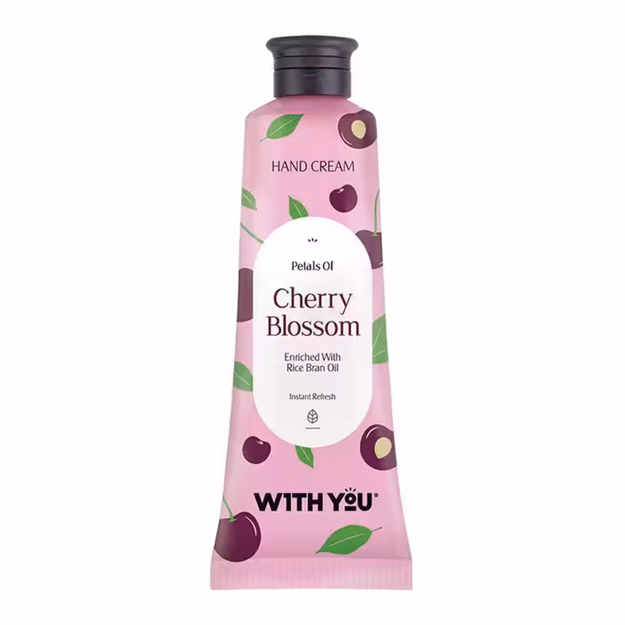 کرم طراوت بخش و مرطوب‌کننده دست حاوی عصاره شکوفه گیلاس ویت یو PETALS OF CHERRY BLOSSOM HAND CREAM 50ML WITH YOU