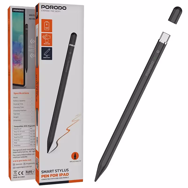 قلم هوشمند پرودو مناسب آی پد مدل porodo Smart Stylus Pen for iPad