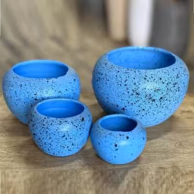 گلدان 4تایی توپی سفالی