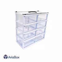 کشو ابزار و قطعات 8 کشو میکس 4 طبقه سفید قنادپلاست مدل D4