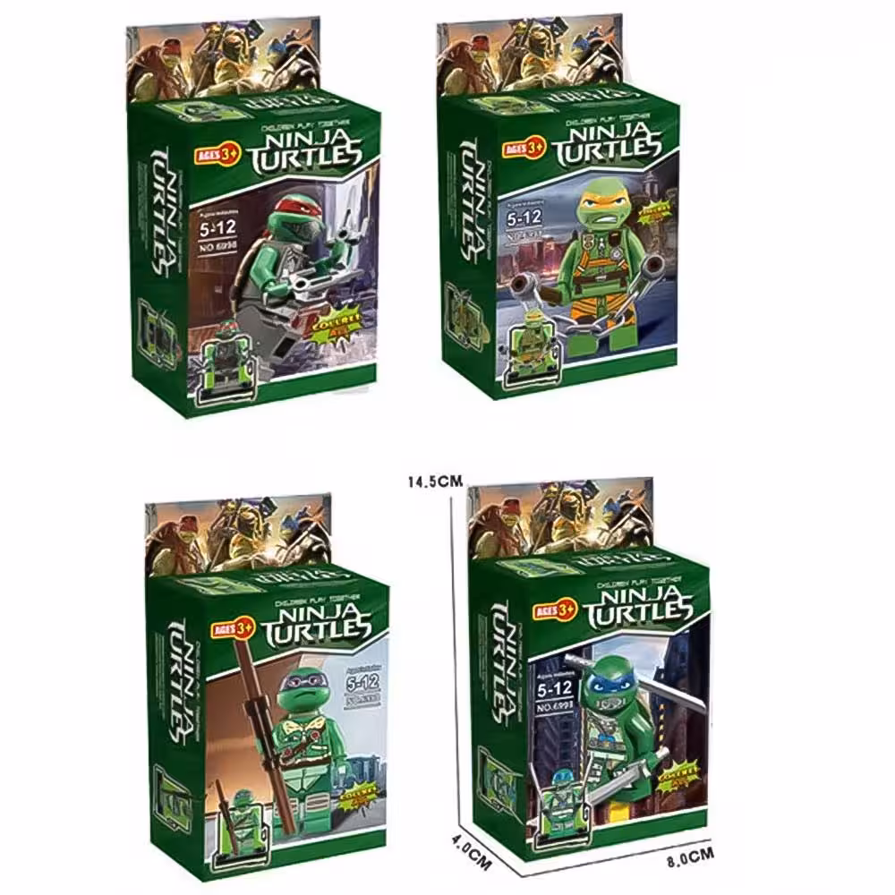 مینی فیگور ساختنی لاکپشت نینجا مجموعه 4 عددی