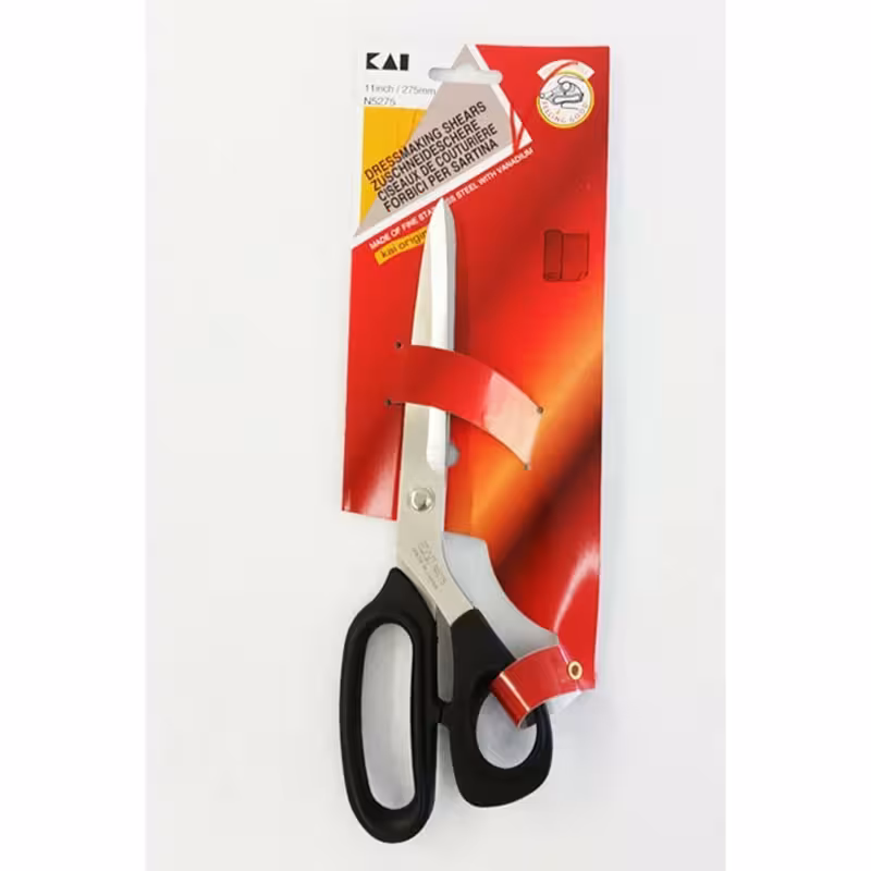 قیچی خیاطی حرفه‌ای کای Kai N-5275 KE – ساخت ژاپن | برش دقیق برای پارچه‌های ضخیم و چندلایه
