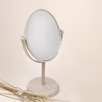 آینه رومیزی دو طرفه بیضی  16*13 کرم  تیسا اکسسوری