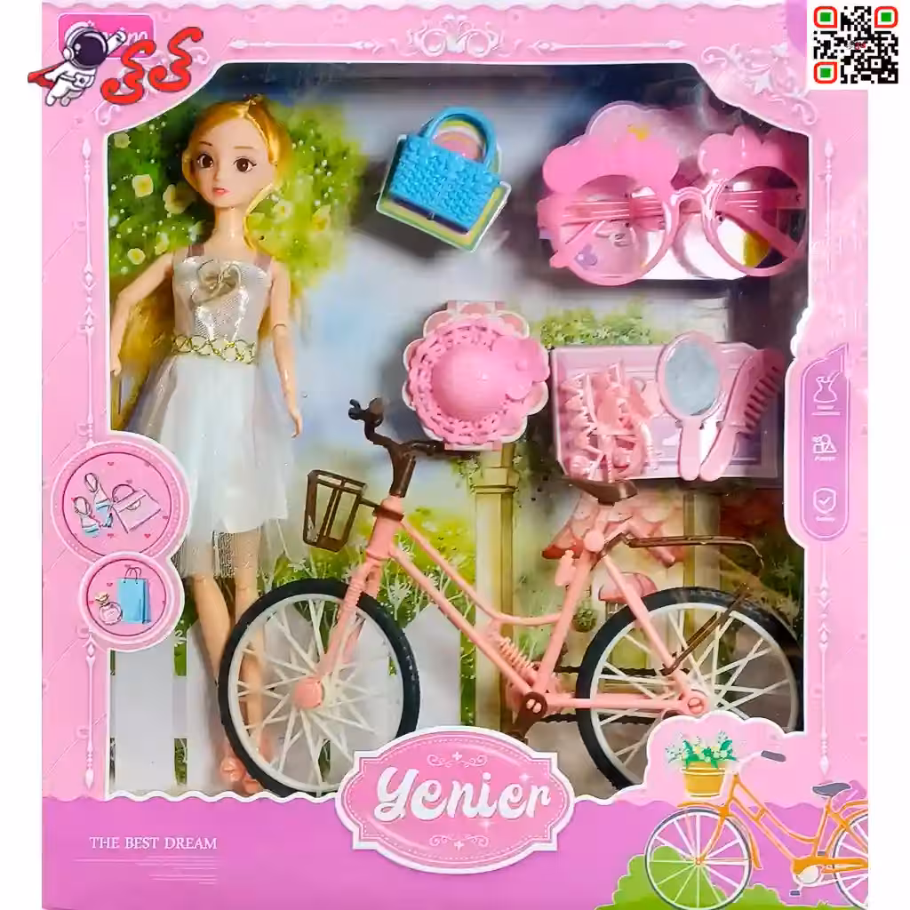 عروسک باربی مفصلی دوچرخه سوار اسباب بازی Barbi 0121