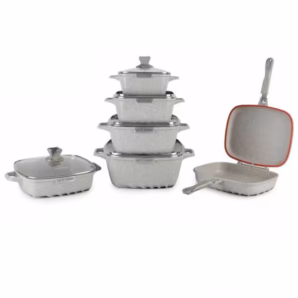 سرویس قابلمه مربعی 12 پارچه لایف اسمایل Life Smile مدل SPF-12